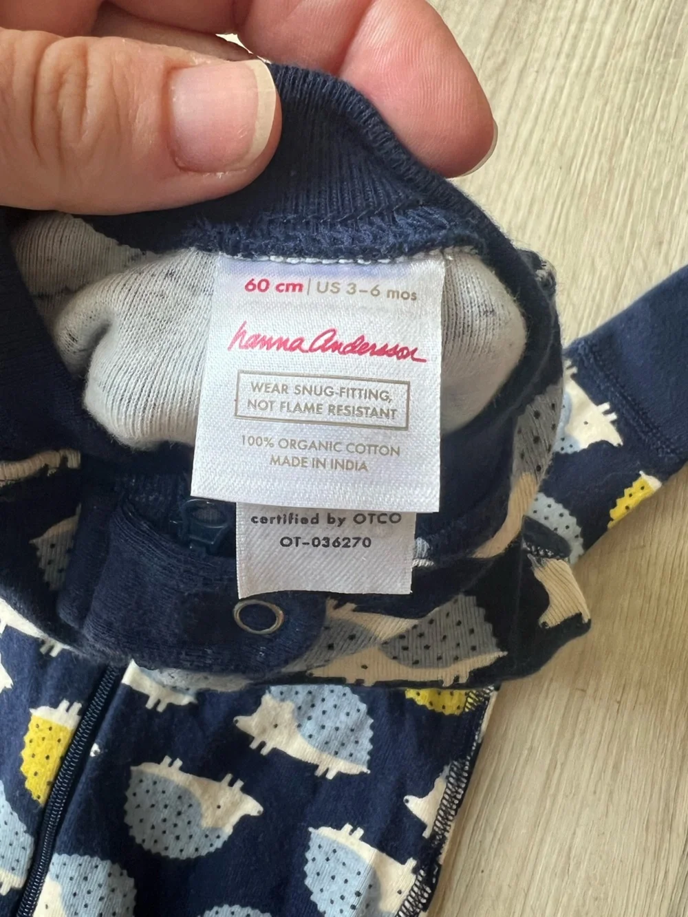 Hanna Andersson Hedgehog Print Pajamas 100% Organic Cotton size 3-6M